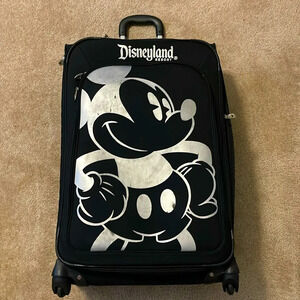 Disney Rolling Luggage - Mickey Mouse Design - Black and White - 28"